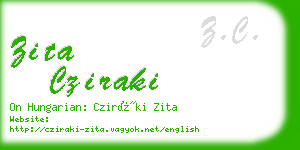 zita cziraki business card